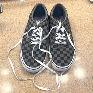 Size: 9.5 Color: Checkered(black and grey) Condition: New,never been worn